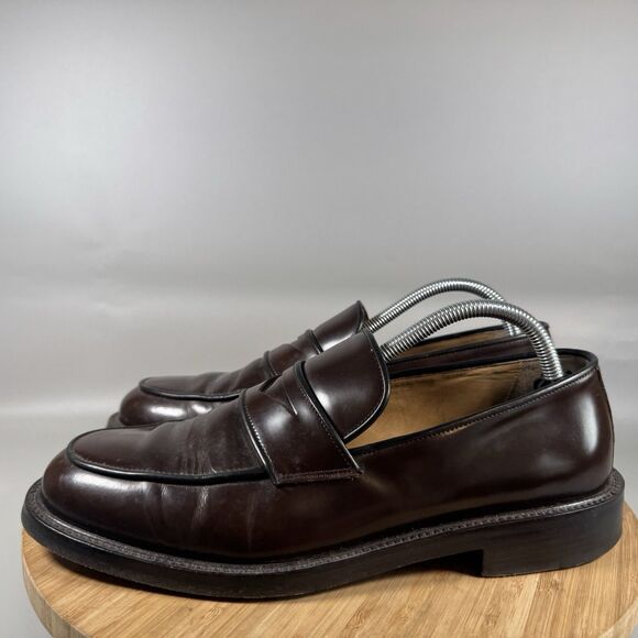 S Cole Haan Penny Loafers Mens 9.5 M Brown Leather Made in Italy - Picture 3 of 8